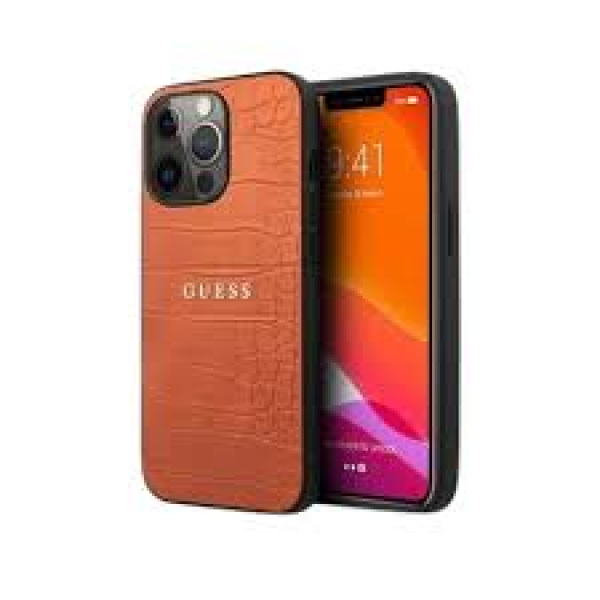 IPHONE 13 GUESS CROCO CASE-ORANGE  | DreamWorks